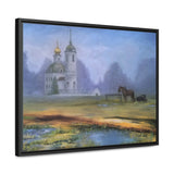 "At dawn"- Gallery Canvas Wraps, Horizontal Frame Blue/Yellow/Green