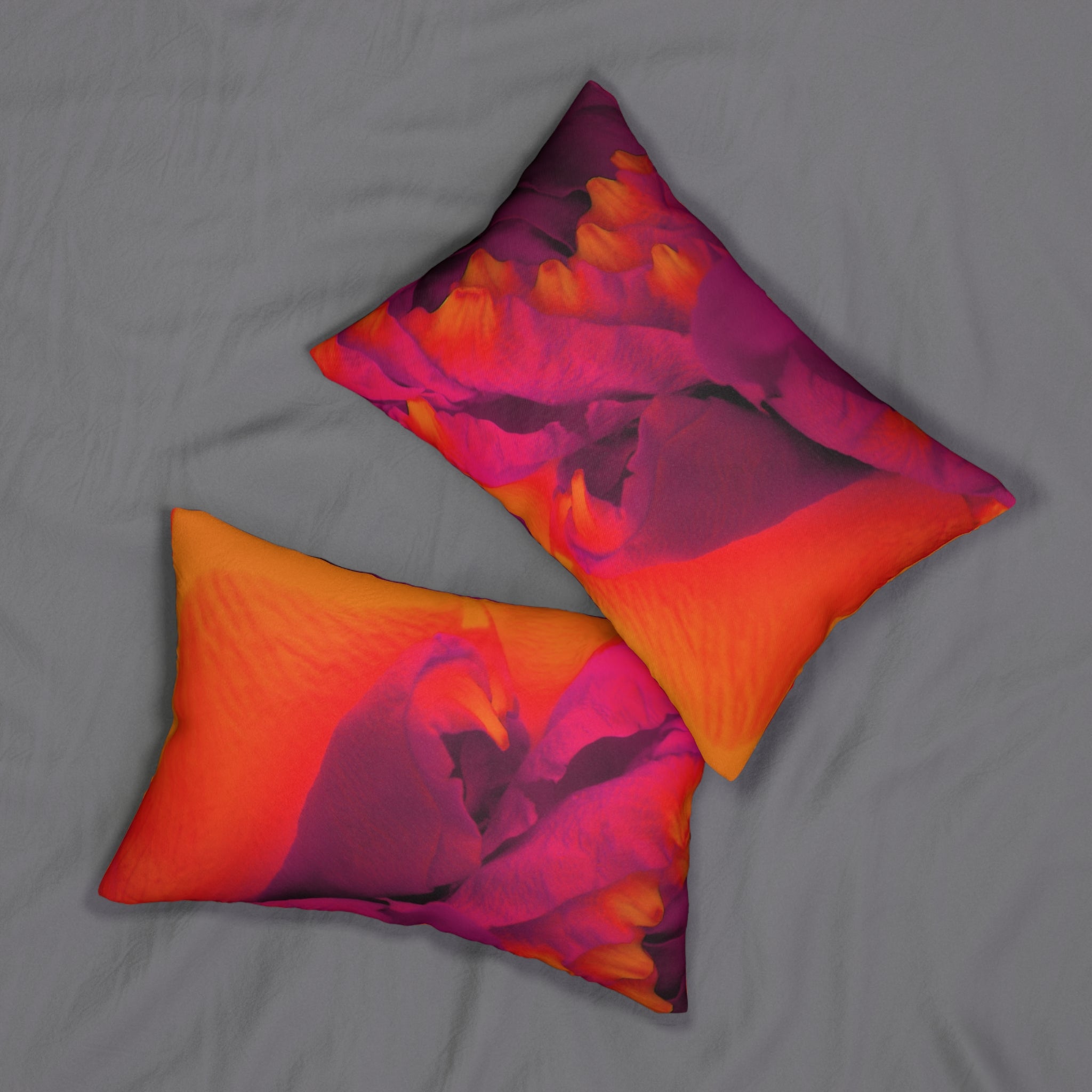 Custom Artwork Lumbar Pillow Red/Orange