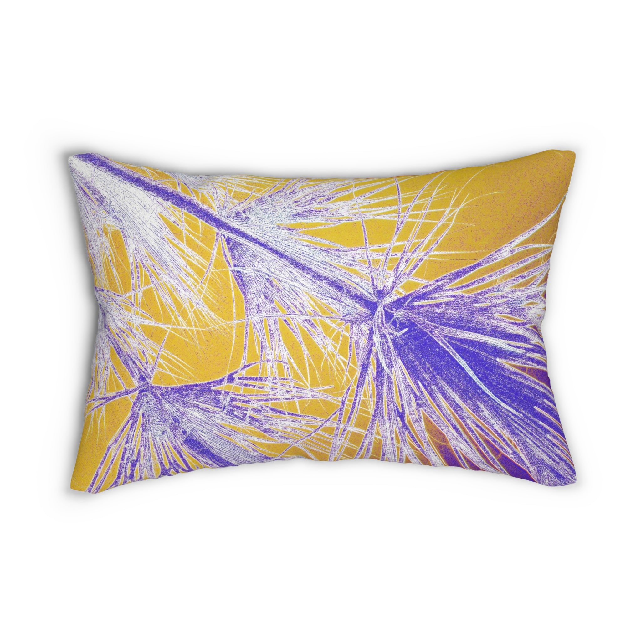 Custom Artwork Lumbar Pillow Yellow/Lilac