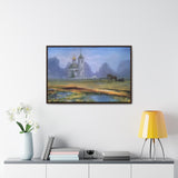 "At dawn"- Gallery Canvas Wraps, Horizontal Frame Blue/Yellow/Green