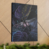 "Happy Dragonfly" - Wall Art Canvas Print Black/Lilac