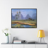 "At dawn"- Gallery Canvas Wraps, Horizontal Frame Blue/Yellow/Green