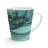 Custom Artwork Latte Tee Mug 12 oz Blue