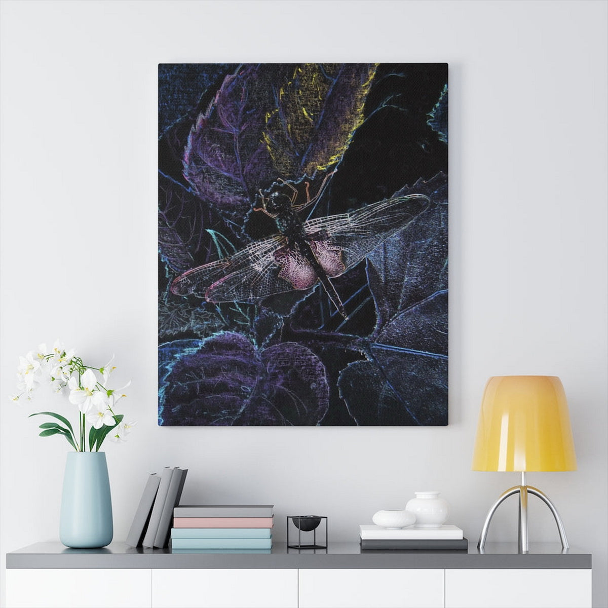 Women's Sleeveless Dress Cotton Dragonfly