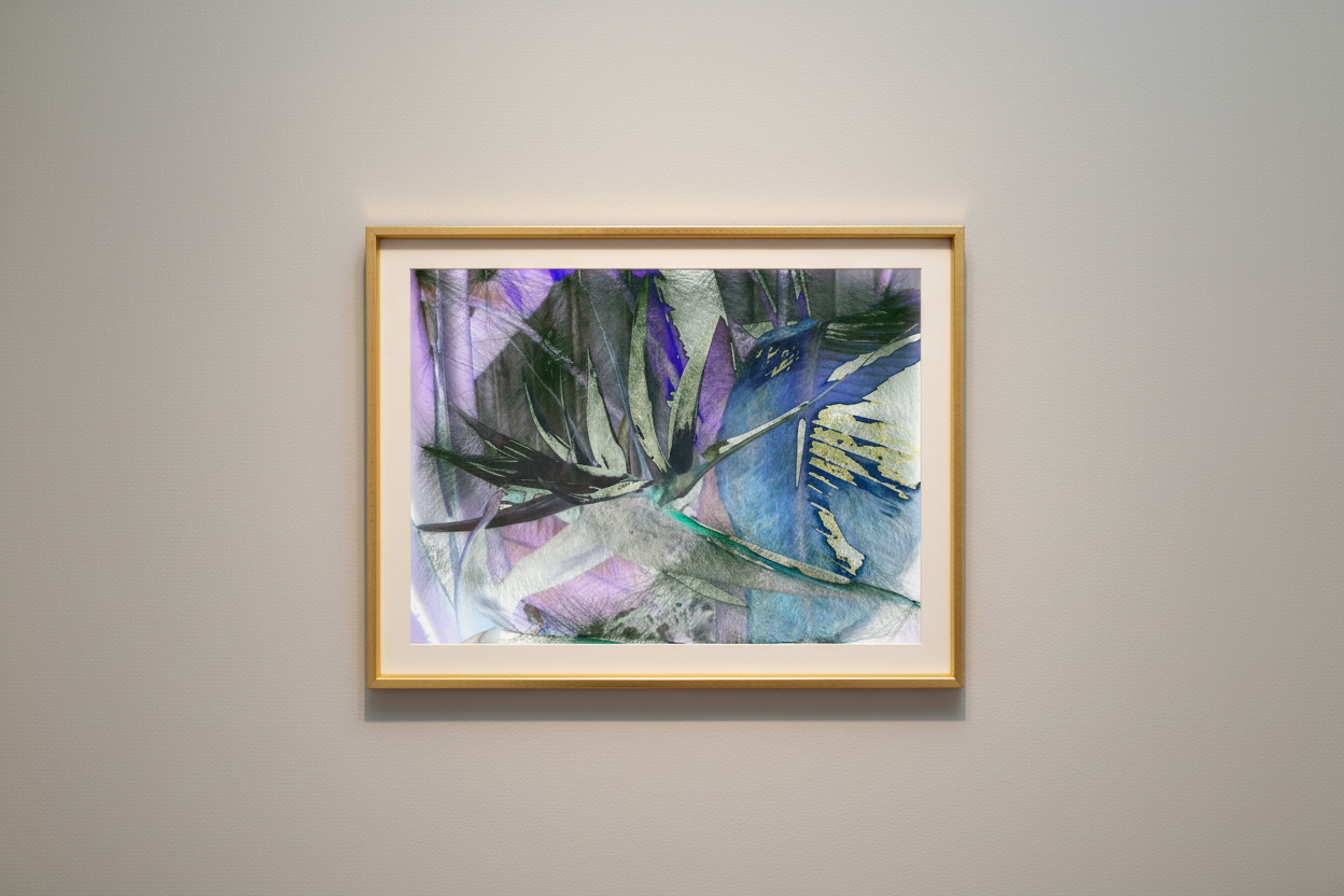 Abstract Art in Golden Frame