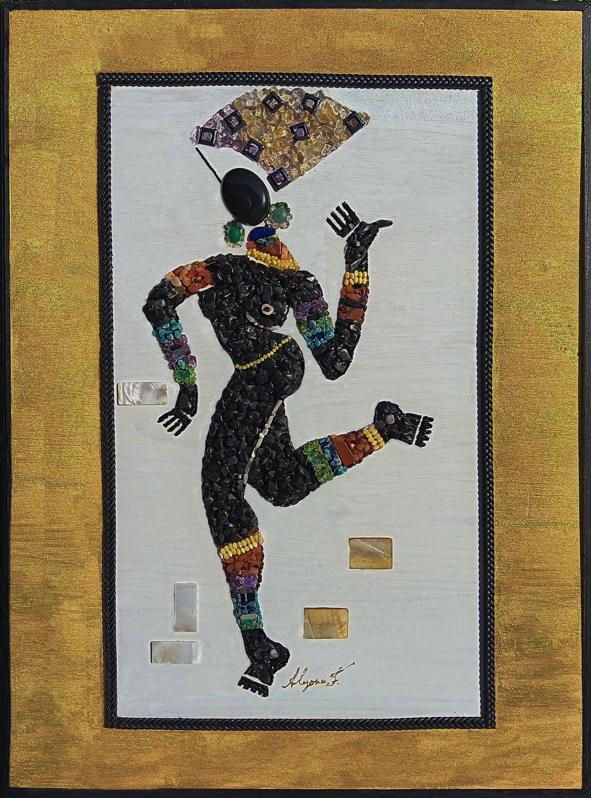Mujer Solitaria - Mosaic with Semiprecious Stones
