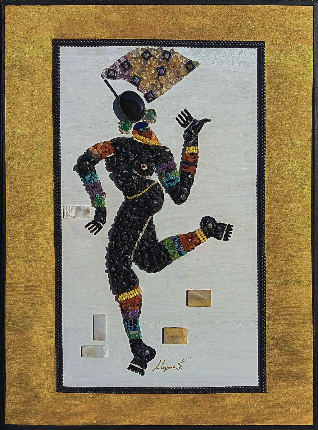 Mujer Solitaria - Mosaic with Semiprecious Stones