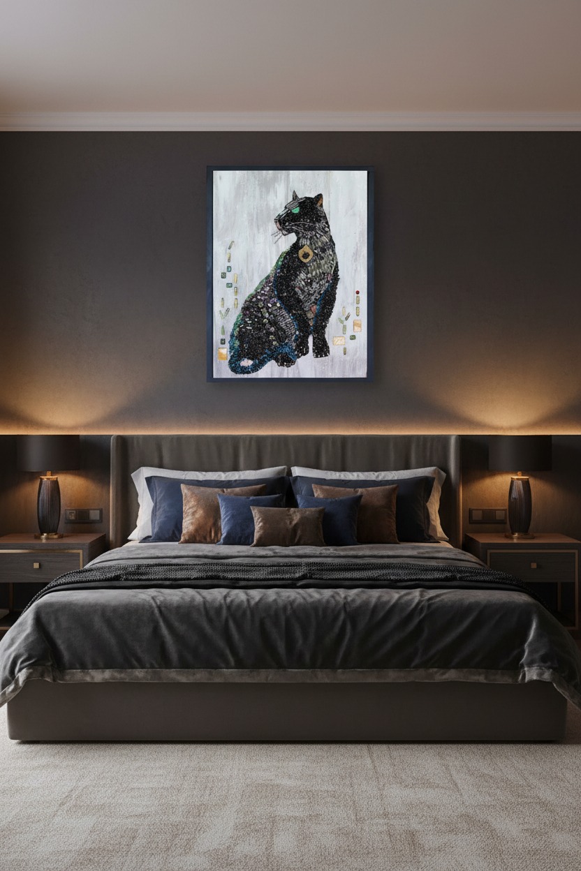 Black Panther Mosaic in Bedroom