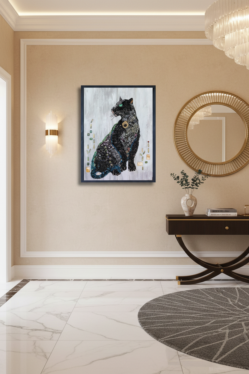 Black Panther Mosaic in Entryway