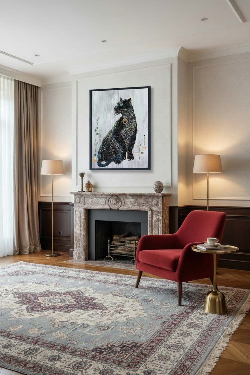 Black Panther Mosaic - Smaller Scale in Living Room