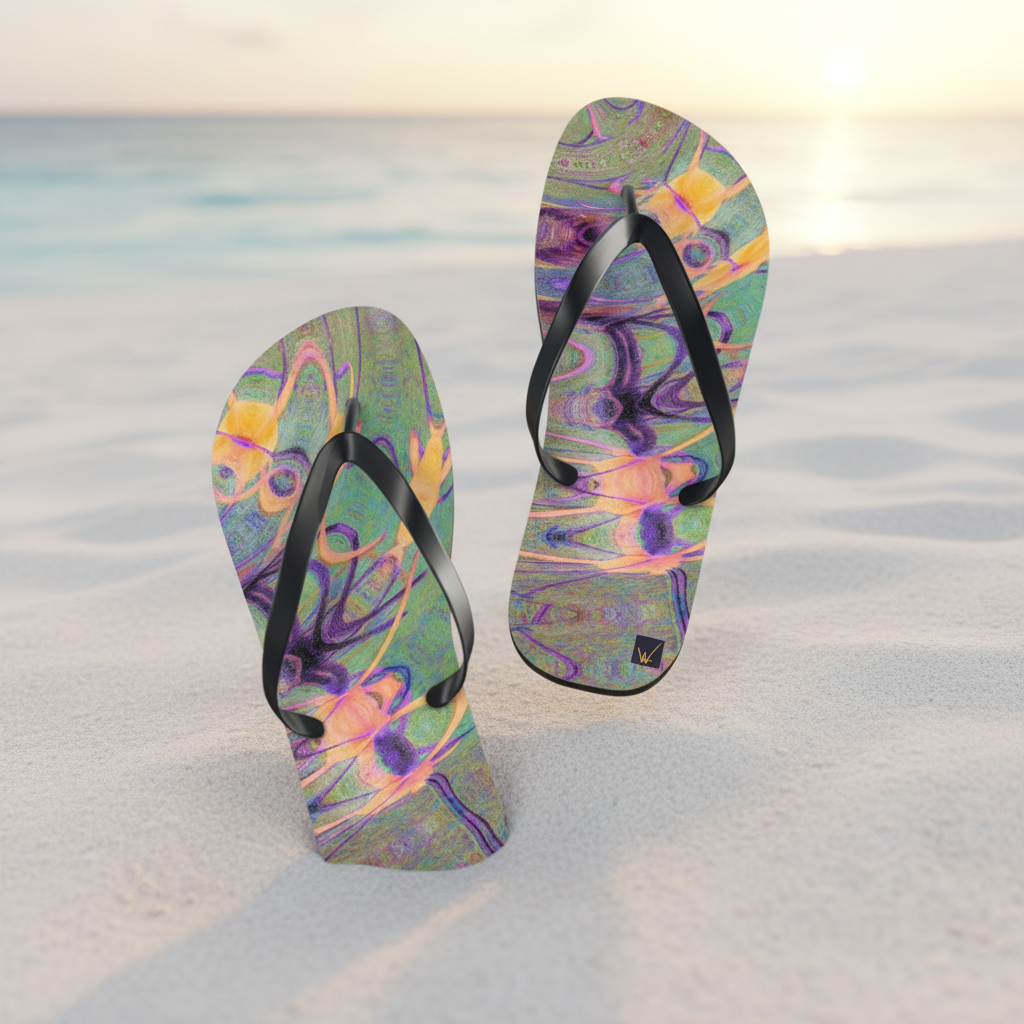 Colorful Artsy Flip Flops