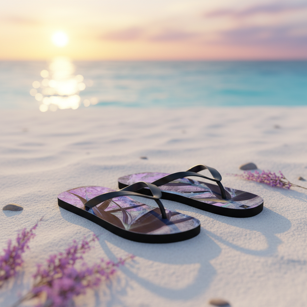 Colorful Purple Flip Flops