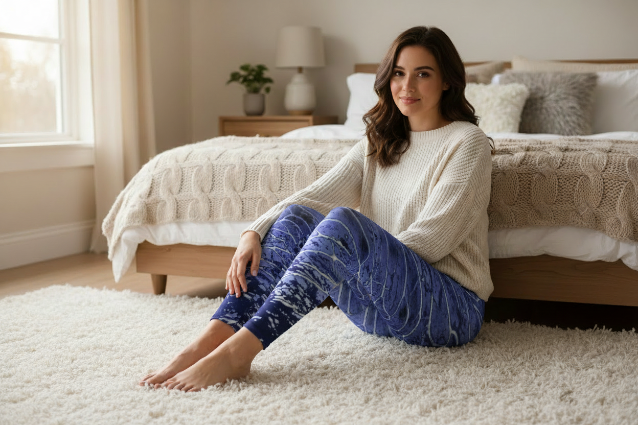 Women's High Waist Leggings Blue Orchid