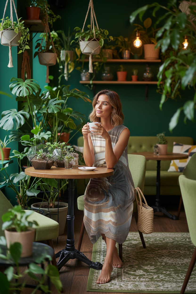 Women's Sleeveless Dress Cotton White/Blue