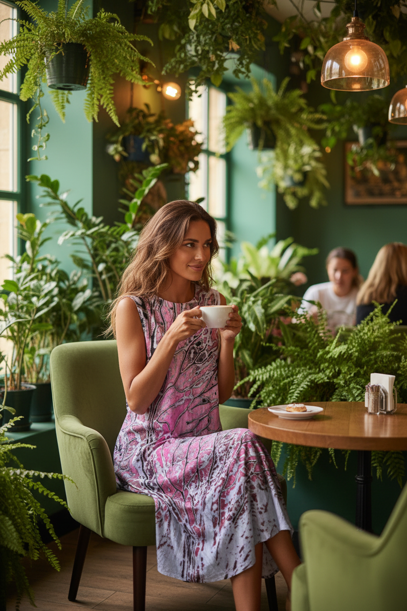 Women's Sleeveless Cotton Dress Pink