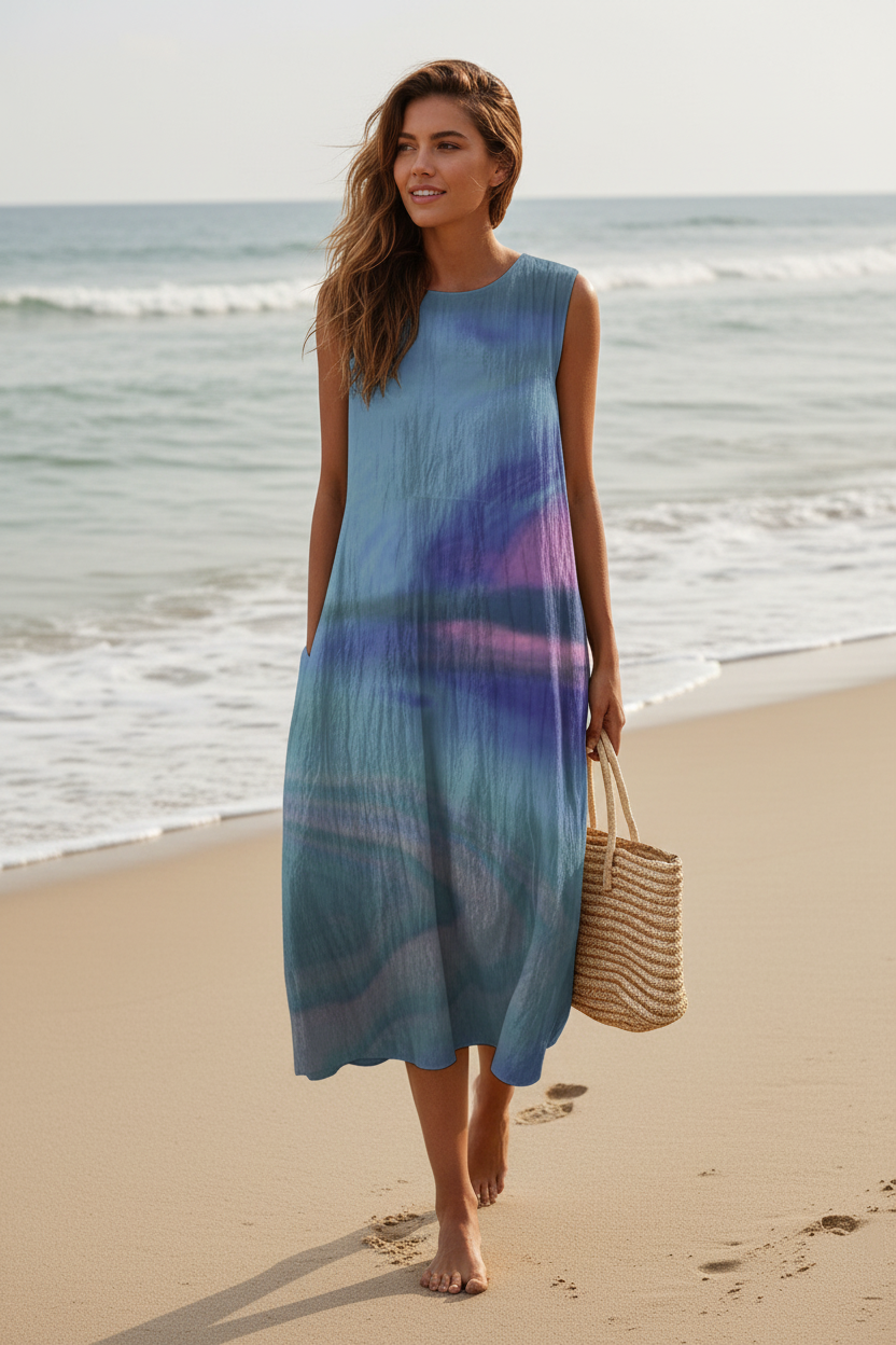 Woman walking on beach - full body