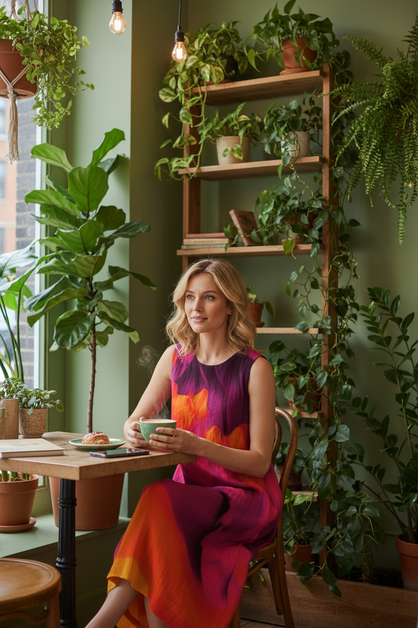 Women's Sleeveless Dress Cotton Red