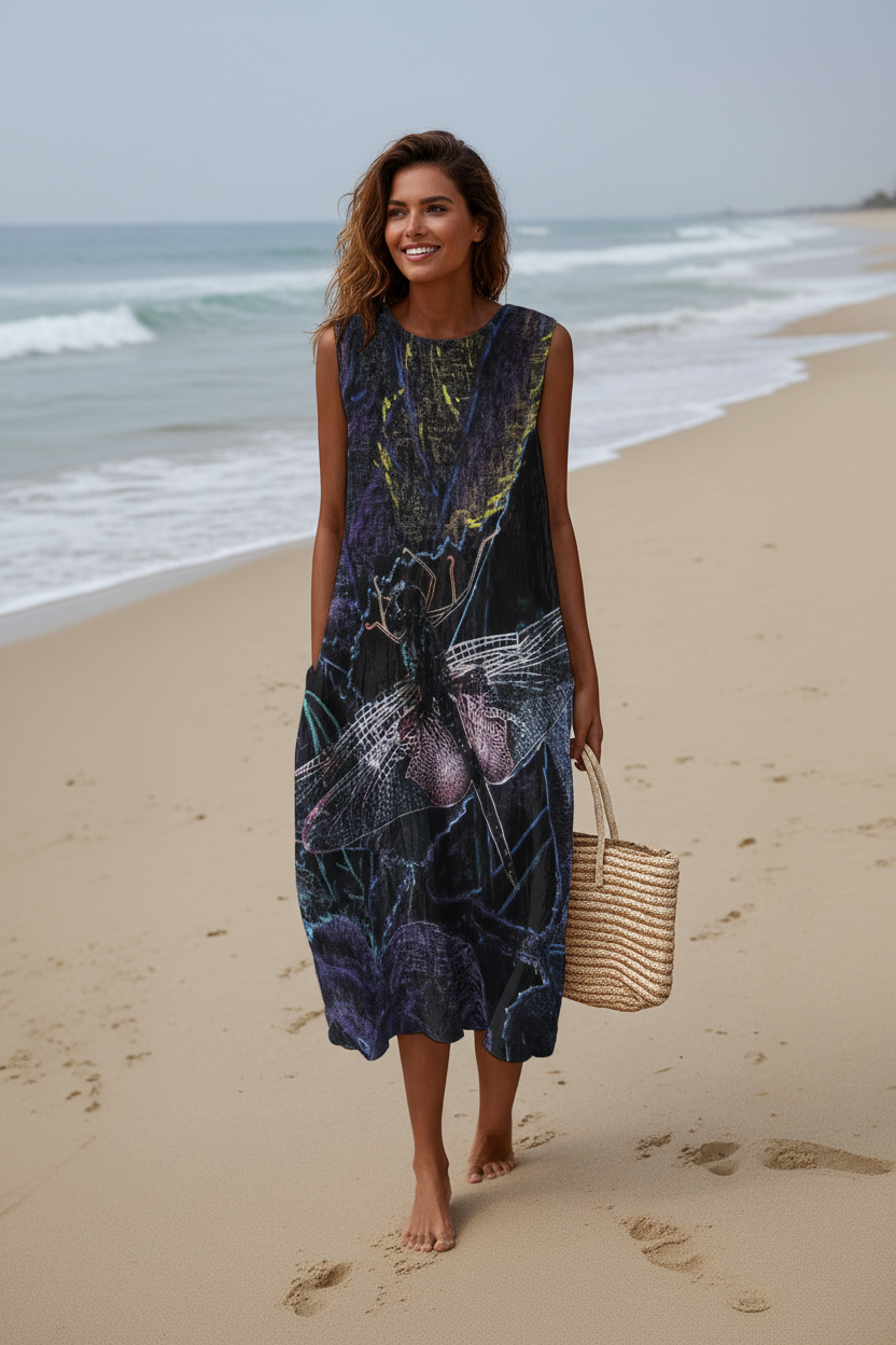 Woman walking on beach - full body