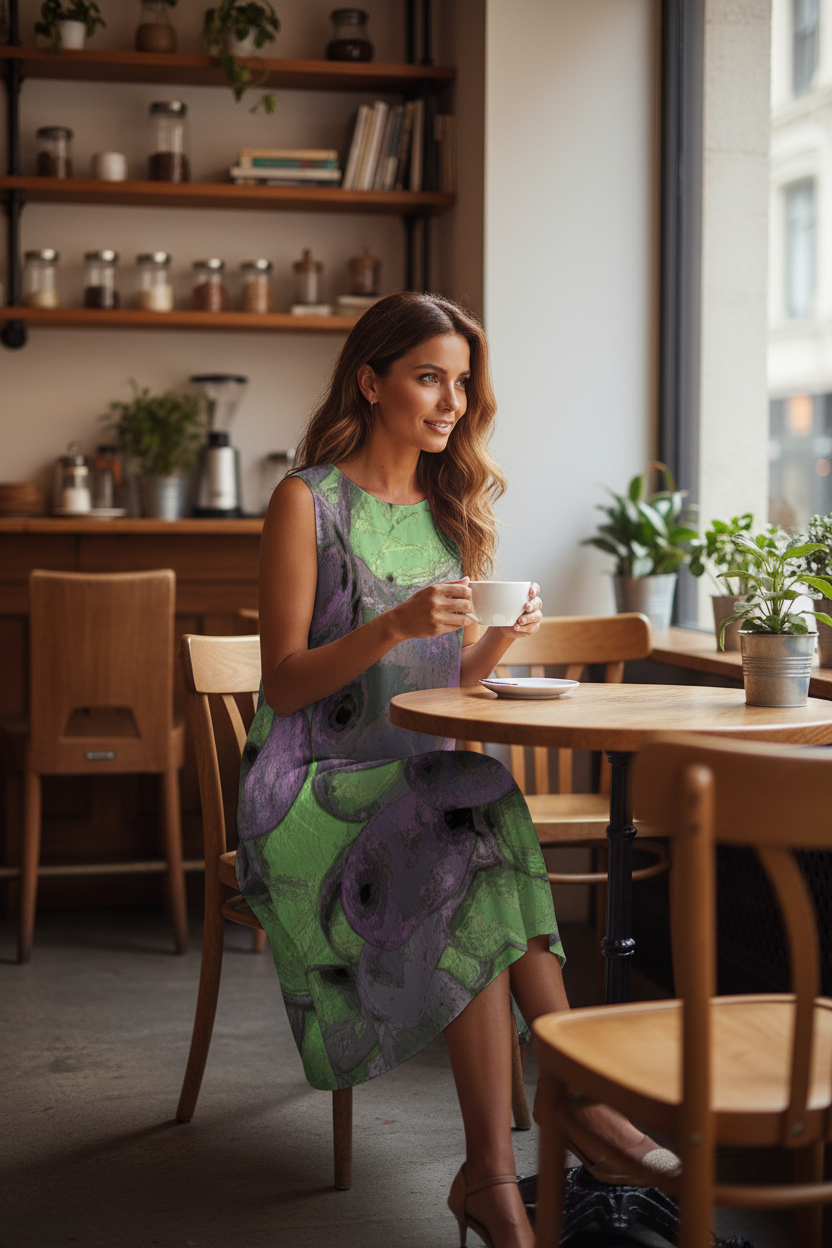 Women's Sleeveless Dress Cotton Green