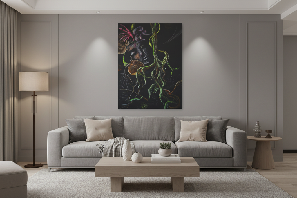 Dreams in Living Room with Gray Walls