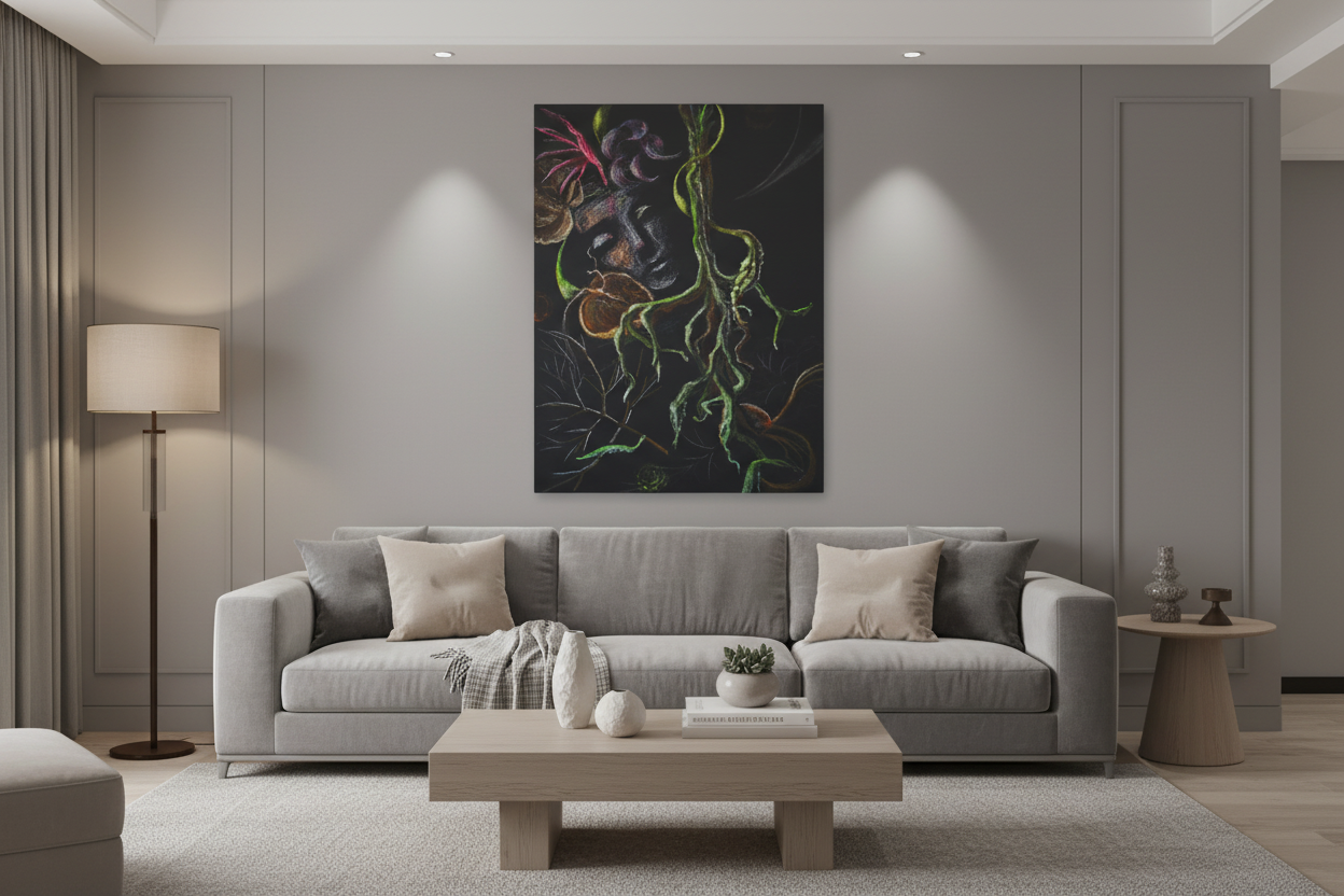 Dreams in Living Room with Gray Walls