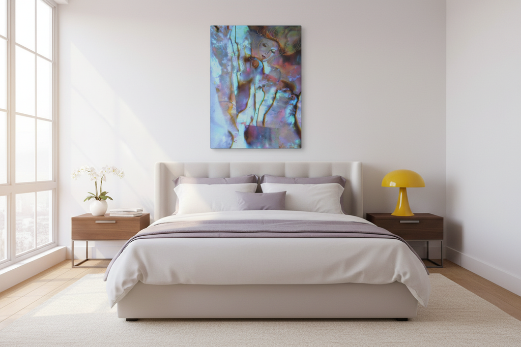 Ala Picasso Canvas Art Print displayed in modern bedroom