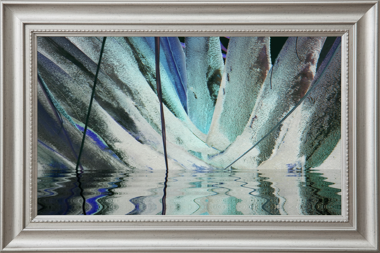 Abstract art with silver frame