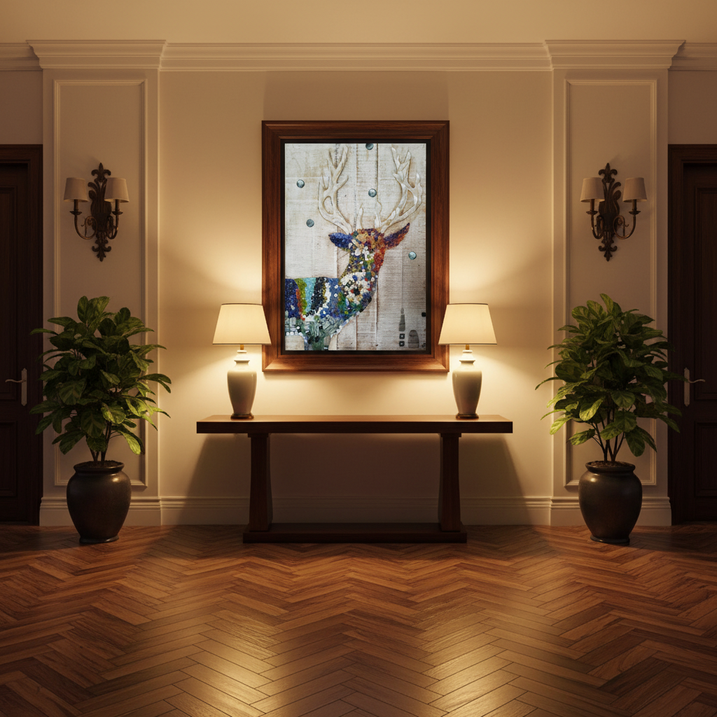 Mosaic Deer in Entryway