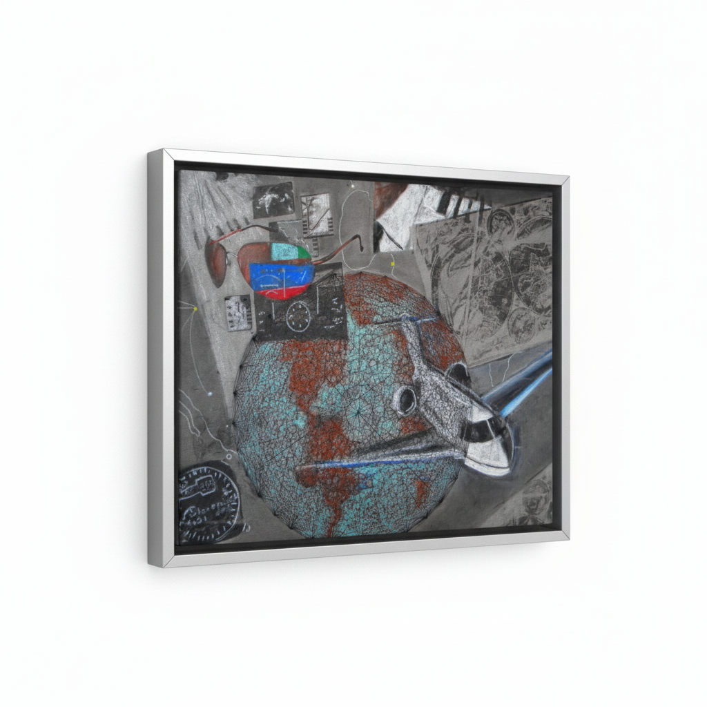 Mosaic in silver frame