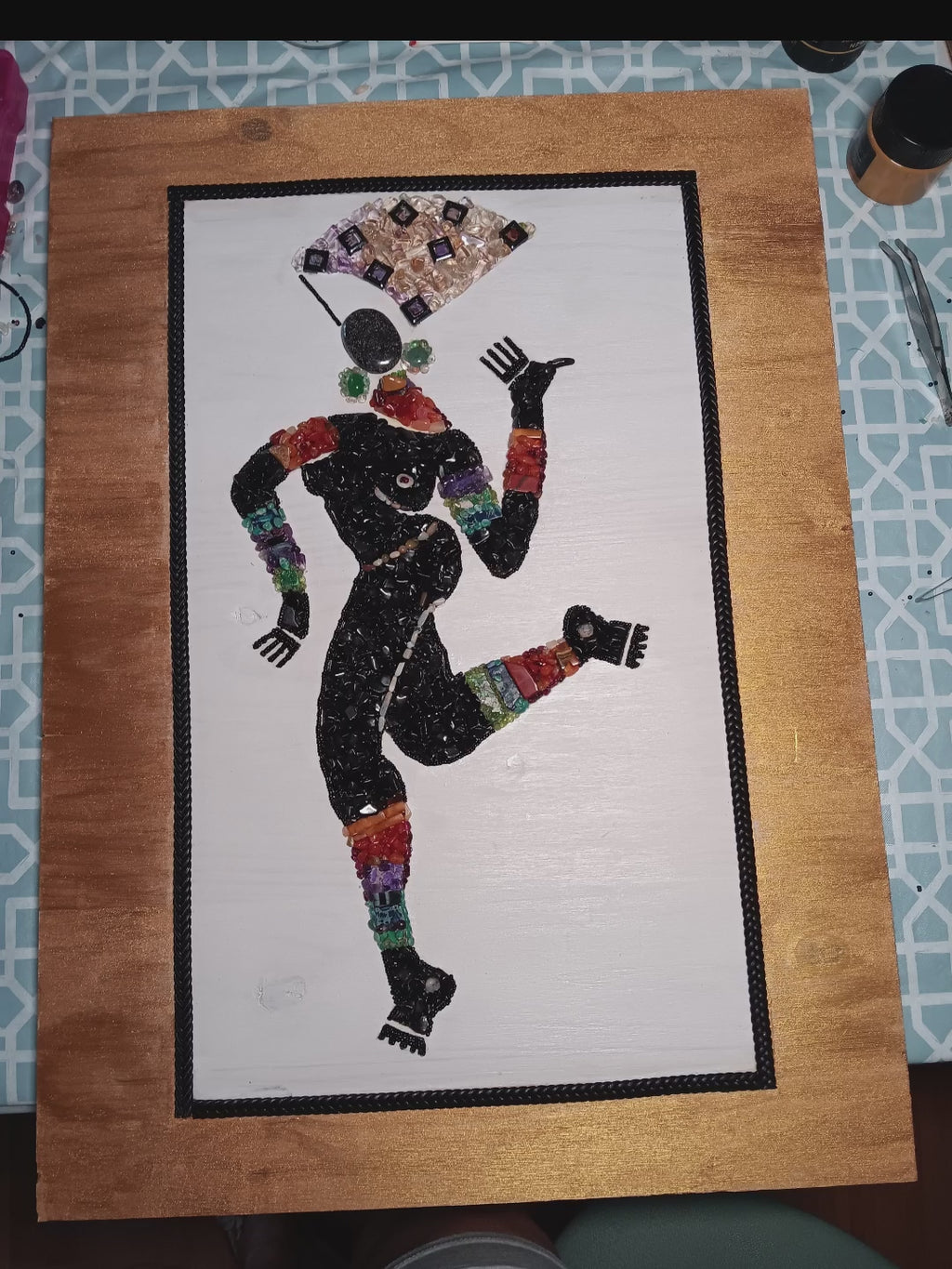 Mujer Solitaria - Mosaic with Semiprecious Stones