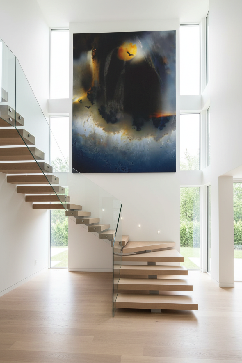 Staircase bright large canvas