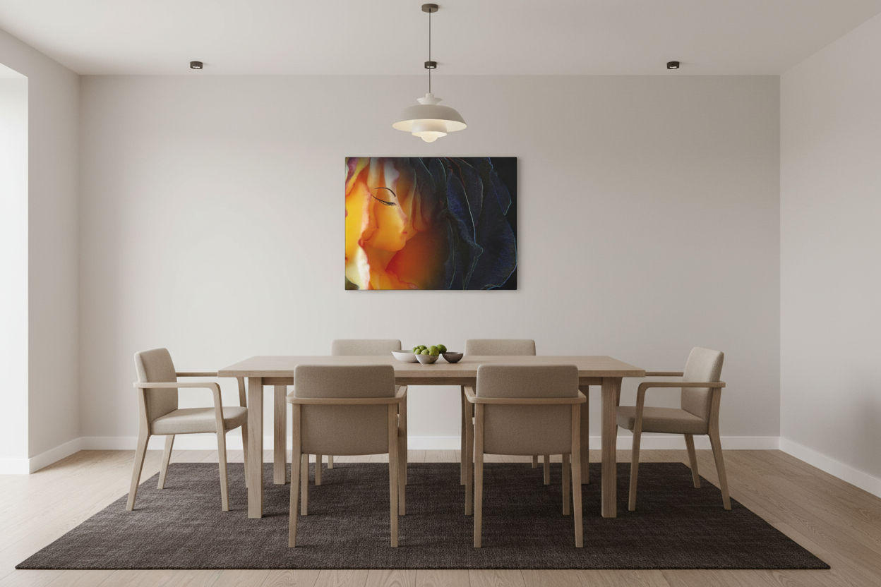 Tea Rose in dining room