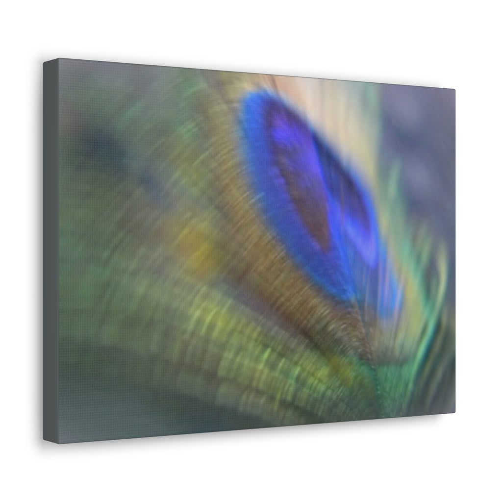 "Peacock feather"- Wall Art Canvas Print Green/Lilac