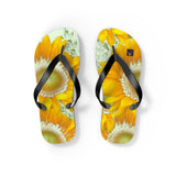 Custom Artwork Flip Flops Yellow/Sunflower