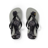 Custom Artwork Flip Flops Gray/Black