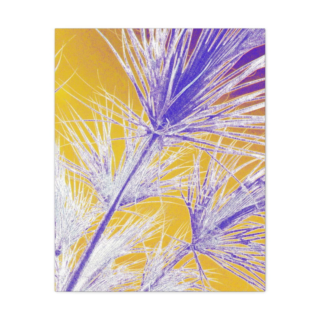 "Artsy Palm" - Wall Art Canvas Print Yellow/Lilac