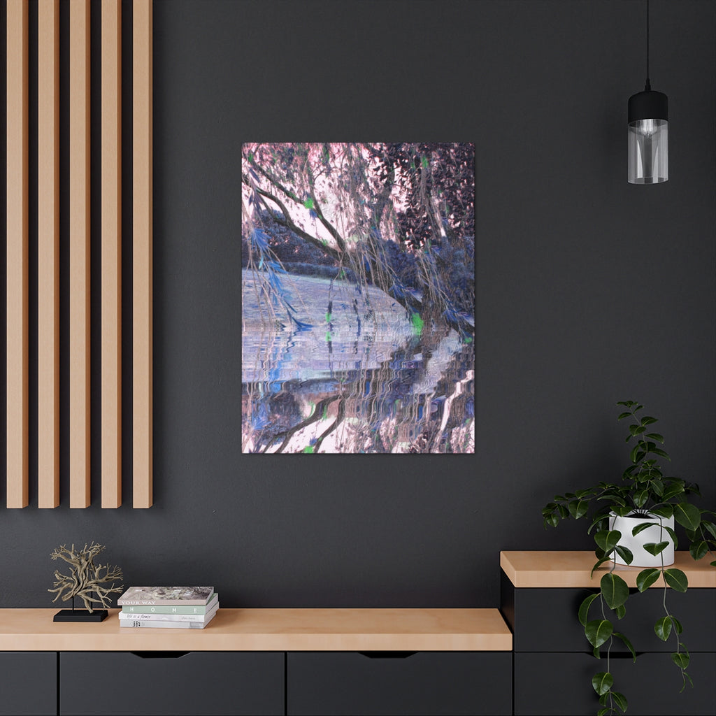 "Blue Lake"- Wall Art Canvas Print Blue/Pink/Gray