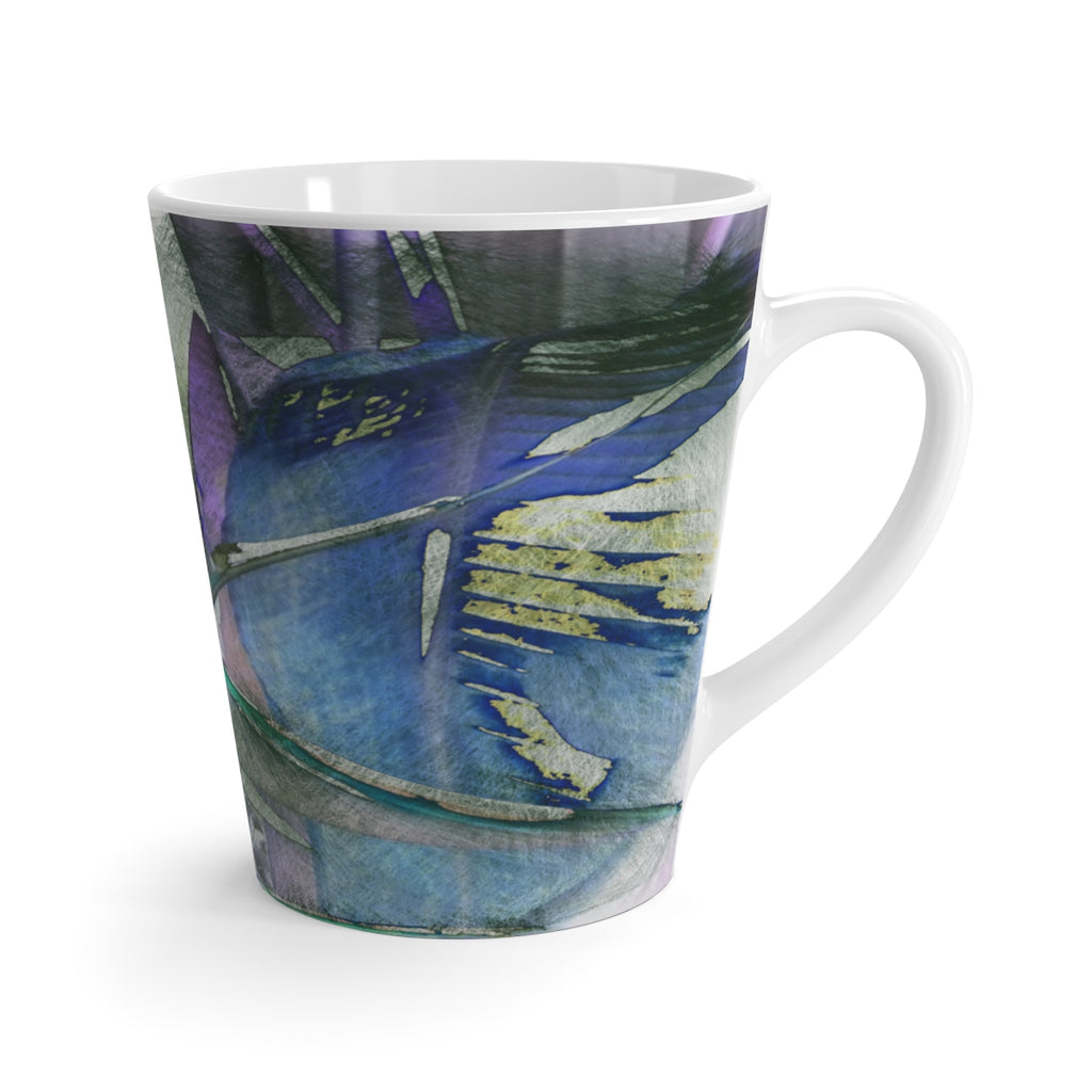Custom Artwork Latte Tee Mug 12 oz Blue/Green