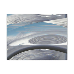 "Feathers Fantasy#2" - Canvas Gallery Wraps Blue/White/Gray