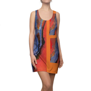 Blue Island - Women's Cut & Sew Racerback Dress Blue/Orange