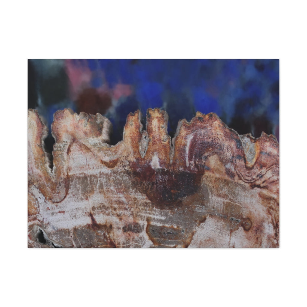 "Mystical mountains"- Wall Art Canvas Print Blue/Brown
