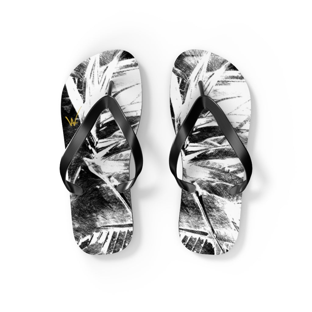 Custom Artwork Flip Flops White/Gray