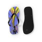 Unique Custom Artwork Flip Flops Lilac/Yellow/Black