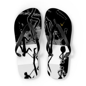 Custom Artwork Flip Flops Figure/Black/White