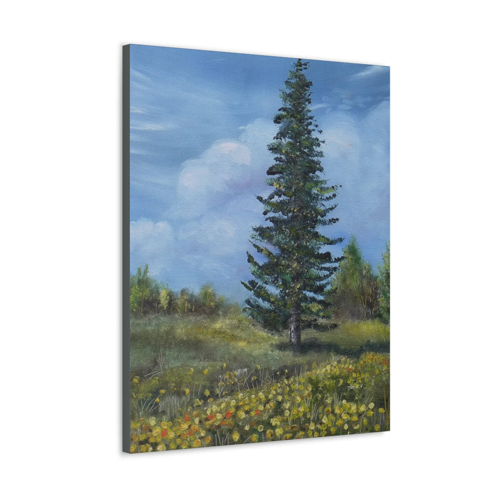 "Summer in the North" - Canvas Print Green/Blue/Yellow
