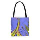 Custom Artwork Tote Bag Lilac/Yellow/Black