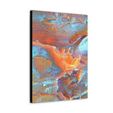 "Natural abstraction #1" - Wall Art Canvas Print Orange/Blue