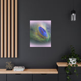 "Peacock feather"- Wall Art Canvas Print Green/Lilac/Pink