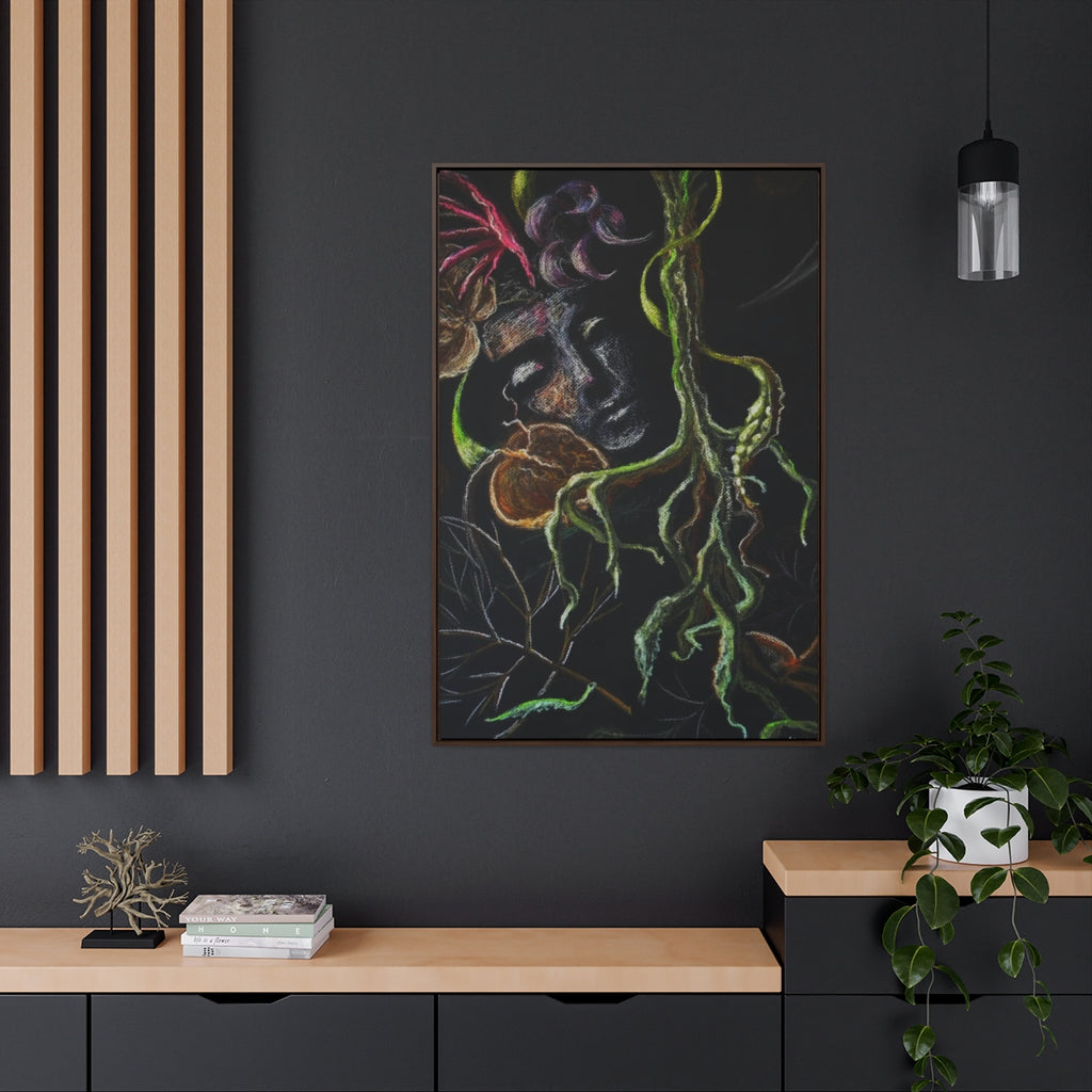 "Dreams"- Gallery Canvas Wraps, Vertical Frame Black/Pink/Green